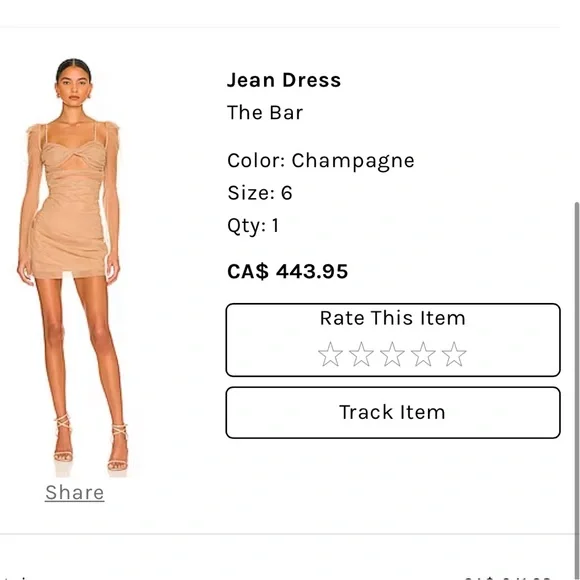 THE FAMOUS JEAN DRESS BY THE BAR IN CHAMPAGNE - Picture 2 of 5